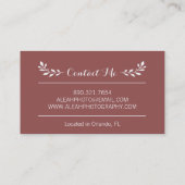 葉およびラインカスタムな写真のカメラマン 名刺 (裏面)