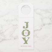 葉および果実の白いボトルのハンガーのラベル ボトルネックタグ (正面)