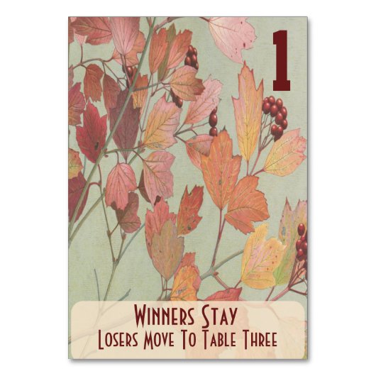 葉および果実Bunco #1 テーブルナンバー (正面)