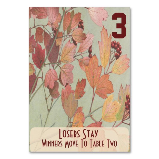 葉および果実Bunco #3 テーブルナンバー (裏面)