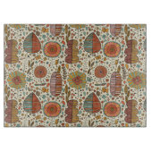 葉から成っている夏の花パターン カッティングボード (正面)