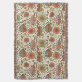 葉から成っている夏の花パターン スローブランケット (正面縦)