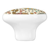 葉から成っている夏の花パターン セラミックノブ (側面)