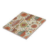 葉から成っている夏の花パターン タイル (側面)