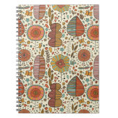 葉から成っている夏の花パターン ノートブック (正面)