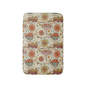 葉から成っている夏の花パターン バスマット (正面縦)