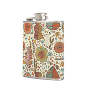 葉から成っている夏の花パターン フラスク (左)