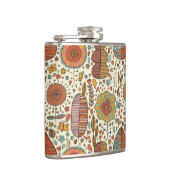 葉から成っている夏の花パターン フラスク (右)