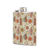 葉から成っている夏の花パターン フラスク (左)