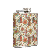 葉から成っている夏の花パターン フラスク (右)