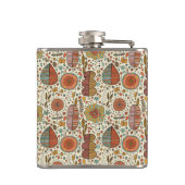 葉から成っている夏の花パターン フラスク (裏面)