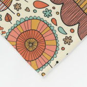 葉から成っている夏の花パターン フリースブランケット (角)