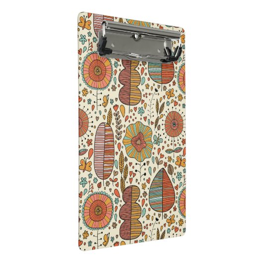 葉から成っている夏の花パターン ミニクリップボード (アングル)