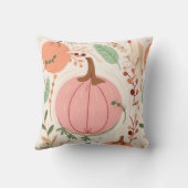 葉かわいらしとピンクのカボチャ感謝祭パーティー クッション (裏面)