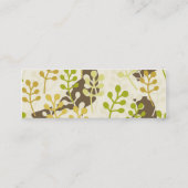 葉かわいらしのエレガント木の型の鳥 スキニー名刺 (裏面)