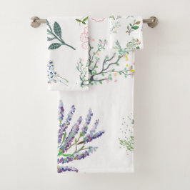 葉かわいらしのハーブと自然愛好家のための植物 バスタオルセット