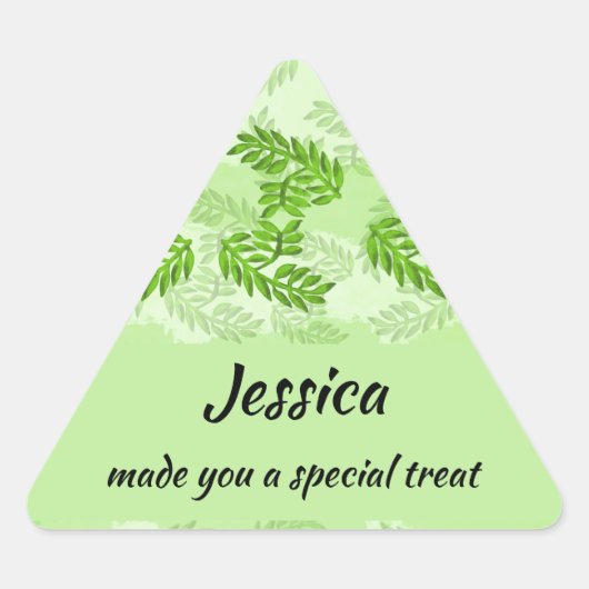 葉かわいらし料理ギフティング 三角形シール (正面)