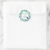 葉かわいらし青鳥リース蔵書票 スクエアシール (バッグ)