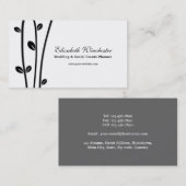 葉が付いた黒い枝 名刺 (正面/裏面)