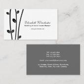 葉が付いた黒い枝 名刺 (正面/裏面)