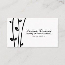 葉が付いた黒い枝 名刺