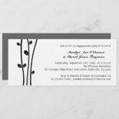 葉が付いた黒い枝 招待状 (正面/裏面)