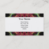 葉が付いている深い花 名刺 (裏面)