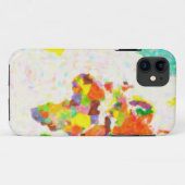 葉が付いているpointilismの世界地図の地図を描きます Case-Mate iPhoneケース (裏面(横))