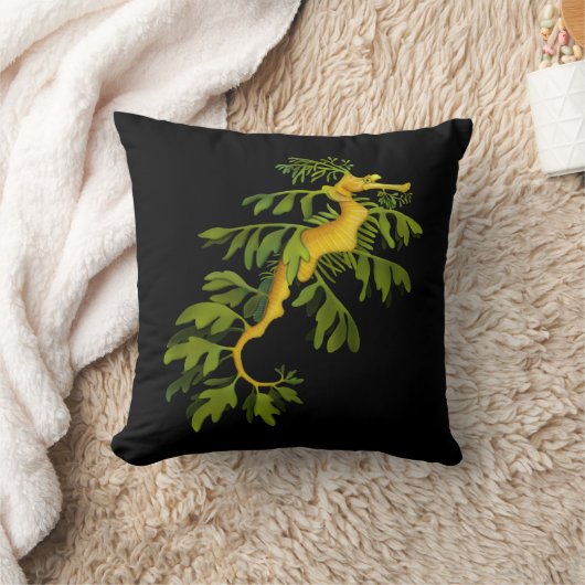 葉が多い海のドラゴンの芸術の枕 クッション (ブランケット)