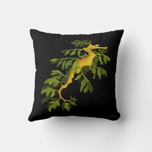 葉が多い海のドラゴンの芸術の枕 クッション (裏面)