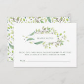 葉が多い緑|の水彩画のおむつのラッフル エンクロージャーカード (正面/裏面)