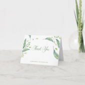 葉が多い緑|の水彩画は感謝していしています サンキューカード (正面)