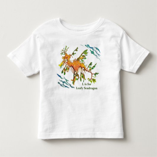 葉が多いSeadragonのアートワークのベビーおよび子供のTシャツ トドラーTシャツ (正面)