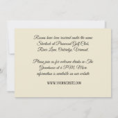 葉が素朴なシンプルピンクのモダン結婚フローラ サンキューカード (裏面)