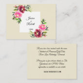 葉が素朴なシンプルピンクのモダン結婚フローラ ノートカード (正面/裏面)