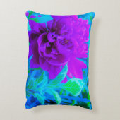 葉が美しいムーディパープル牡丹 アクセントクッション (裏面(縦))