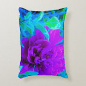 葉が美しいムーディパープル牡丹 アクセントクッション (正面(垂直))