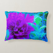 葉が美しいムーディパープル牡丹 アクセントクッション (裏面)