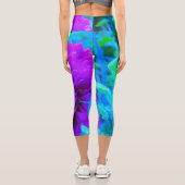 葉が美しいムーディパープル牡丹 カプリレギンス (裏面)