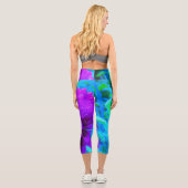 葉が美しいムーディパープル牡丹 カプリレギンス (裏面)