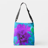 葉が美しいムーディパープル牡丹 クロスボディバッグ (裏面)