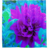 葉が美しいムーディパープル牡丹 シャワーカーテン (正面)