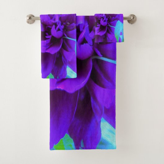 葉が美しいムーディパープル牡丹 バスタオルセット (インサイチュ)