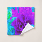 葉が美しいムーディパープル牡丹 バスタオルセット (ウォッシュタオル)