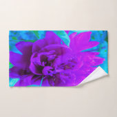 葉が美しいムーディパープル牡丹 バスタオルセット (ハンドタオル)