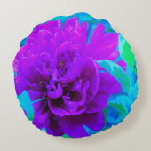 葉が美しいムーディパープル牡丹 ラウンドクッション (裏面)