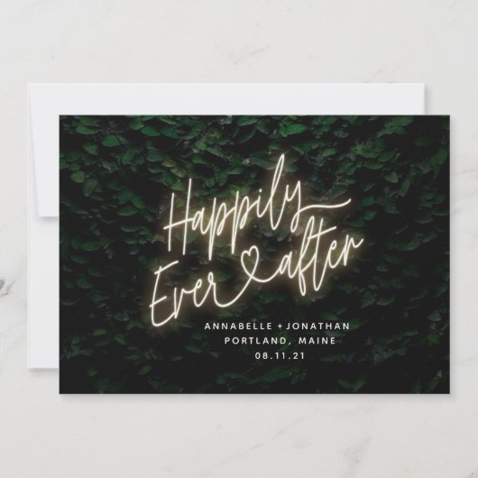 葉が茂った後モダンも楽し結婚く 招待状 (正面)