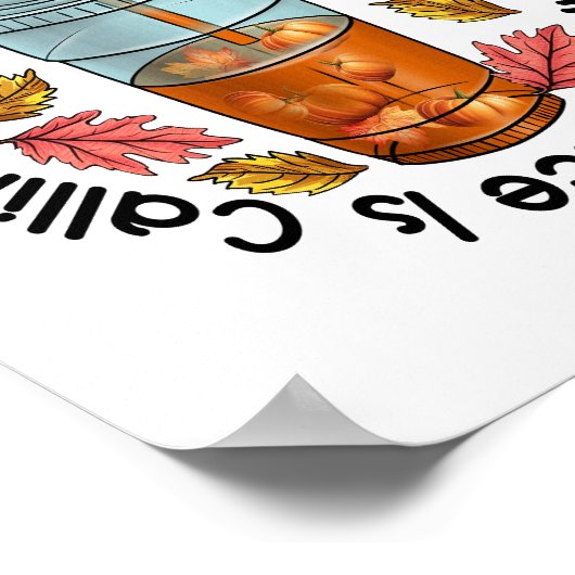 葉が落ちてカボチャの香辛料が呼び出される ポスター (角)