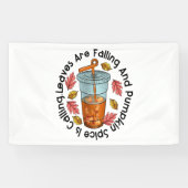 葉が落ちてカボチャの香辛料が呼び出される 横断幕 (横)