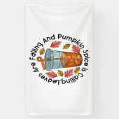 葉が落ちてカボチャの香辛料が呼び出される 横断幕 (縦)